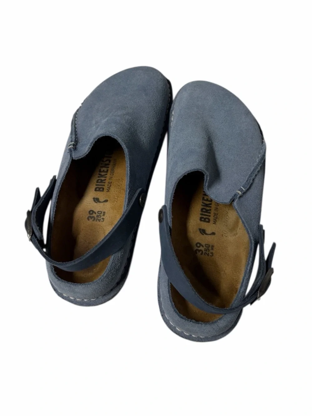 Birkenstock Lutry Premium Suede Clogs In Elemental Blue Size 39 - Picture 6 of 9